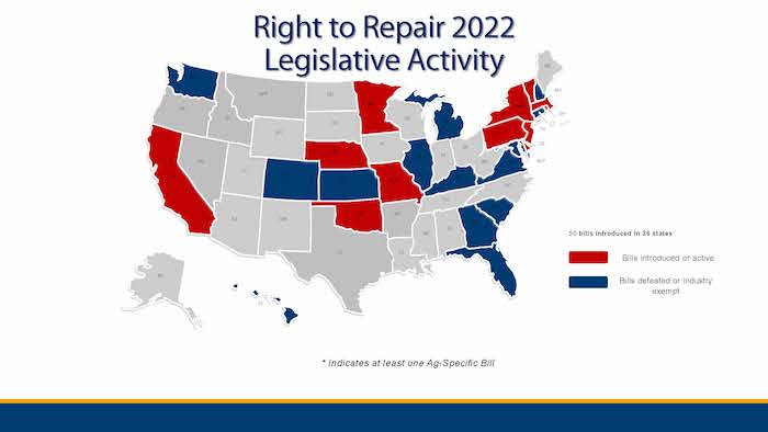 Right to Repair legislative activity 2022